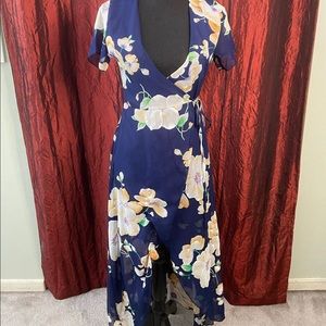 Navy blue floral maxi